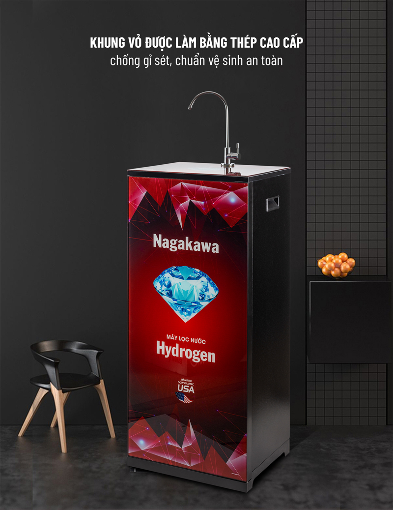 Máy lọc nước R.O Hydrogen 10 lõi Nagakawa NAG0508FB Máy lọc nước R.O Hydrogen 10 lõi Nagakawa NAG0508FB