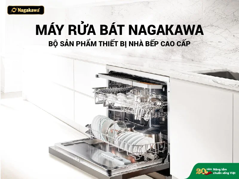 Máy rửa chén bát 15 bộ cao cấp Nagakawa NAG3601M15 Máy rửa chén bát 15 bộ cao cấp Nagakawa NAG3601M15