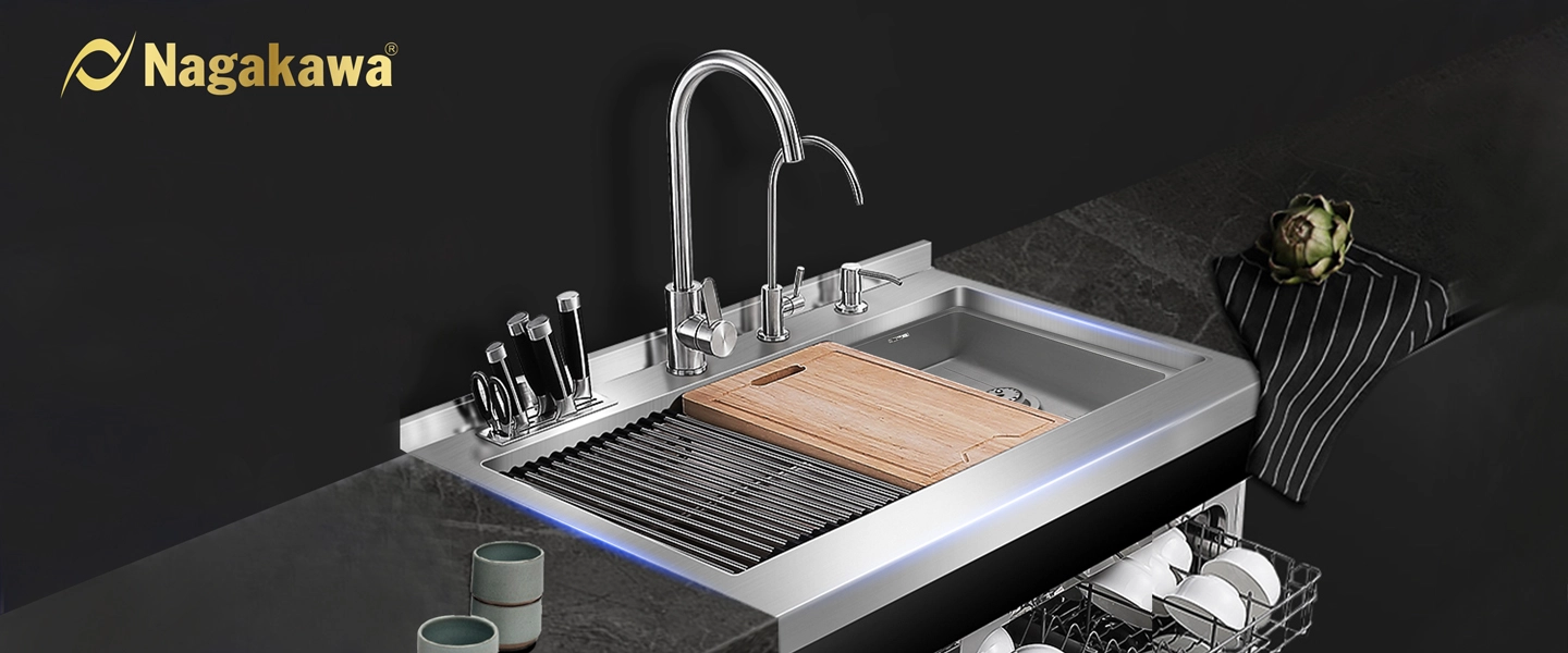 Máy rửa chén bát 10 bộ tích hợp bồn rửa D-combie NK10D10M - Tiệt trùng UV led, Nano Silver Máy rửa chén bát 10 bộ tích hợp bồn rửa D-combie NK10D10M - Tiệt trùng UV led, Nano Silver