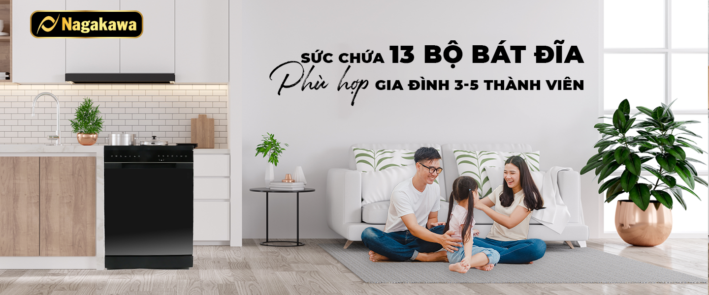 Máy rửa chén bát 13 bộ cao cấp Nagakawa NK13D02M Máy rửa chén bát 13 bộ cao cấp Nagakawa NK13D02M