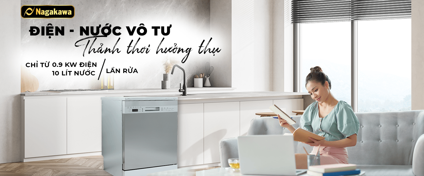 Máy rửa chén bát 15 bộ cao cấp Nagakawa NK15D03M - Diệt khuẩn UV Led, Nano Silver Máy rửa chén bát 15 bộ cao cấp Nagakawa NK15D03M - Diệt khuẩn UV Led, Nano Silver