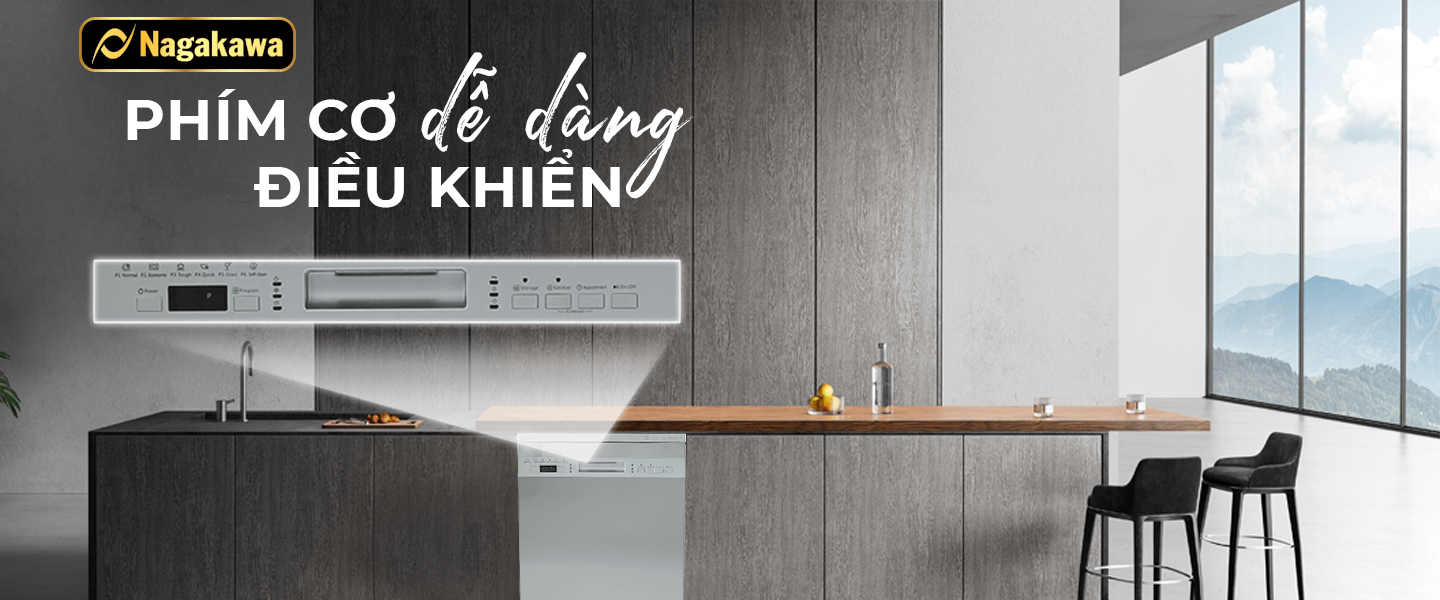 Máy rửa chén bát 15 bộ cao cấp Nagakawa NK15D03M - Diệt khuẩn UV Led, Nano Silver Máy rửa chén bát 15 bộ cao cấp Nagakawa NK15D03M - Diệt khuẩn UV Led, Nano Silver