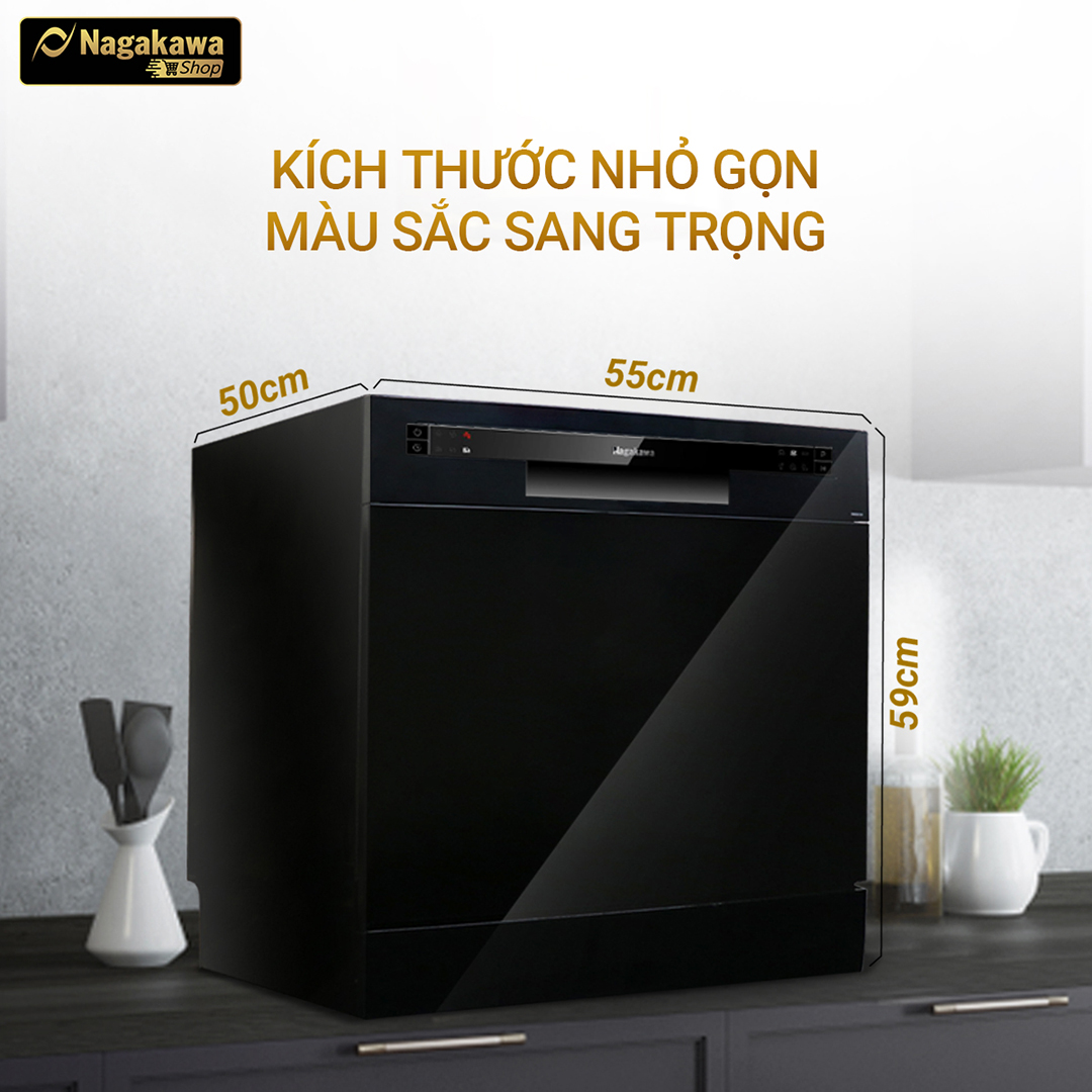 Máy rửa chén bát 8 bộ cao cấp Nagakawa NK8D01M Máy rửa chén bát 8 bộ cao cấp Nagakawa NK8D01M