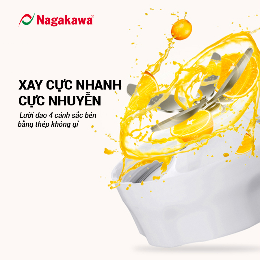 Máy xay sinh tố Nagakawa NAG0819 - Lưỡi dao 4 cánh sắc bén Máy xay sinh tố Nagakawa NAG0819 - Lưỡi dao 4 cánh sắc bén