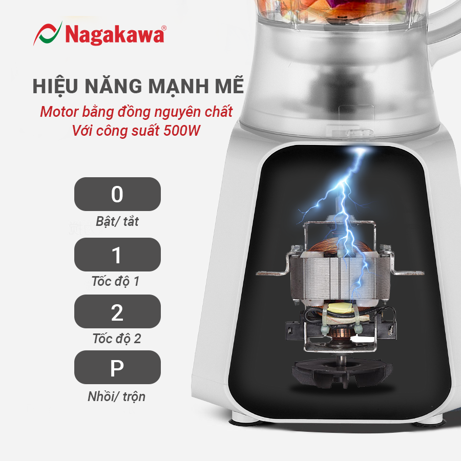 Máy xay sinh tố Nagakawa NAG0819 - Lưỡi dao 4 cánh sắc bén Máy xay sinh tố Nagakawa NAG0819 - Lưỡi dao 4 cánh sắc bén