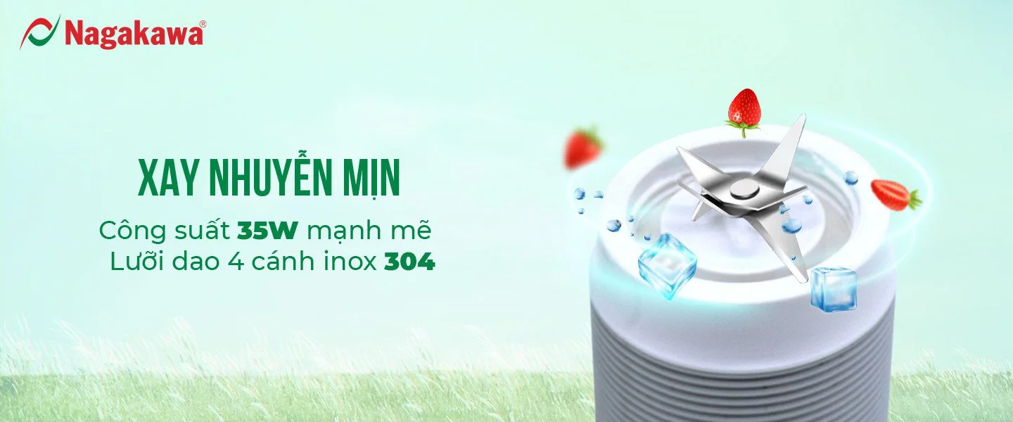 Máy xay sinh tố cầm tay Nagakawa NAG0826 (300ml – 35W – Màu trắng) Máy xay sinh tố cầm tay Nagakawa NAG0826 (300ml – 35W – Màu trắng)