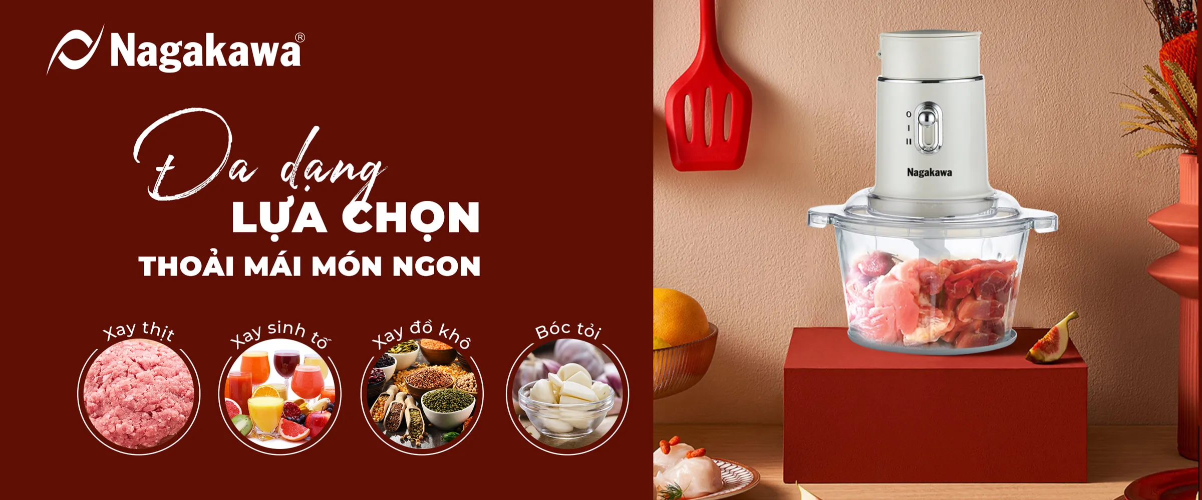 Máy xay thịt đa năng Nagakawa NAG0823 Máy xay thịt đa năng Nagakawa NAG0823