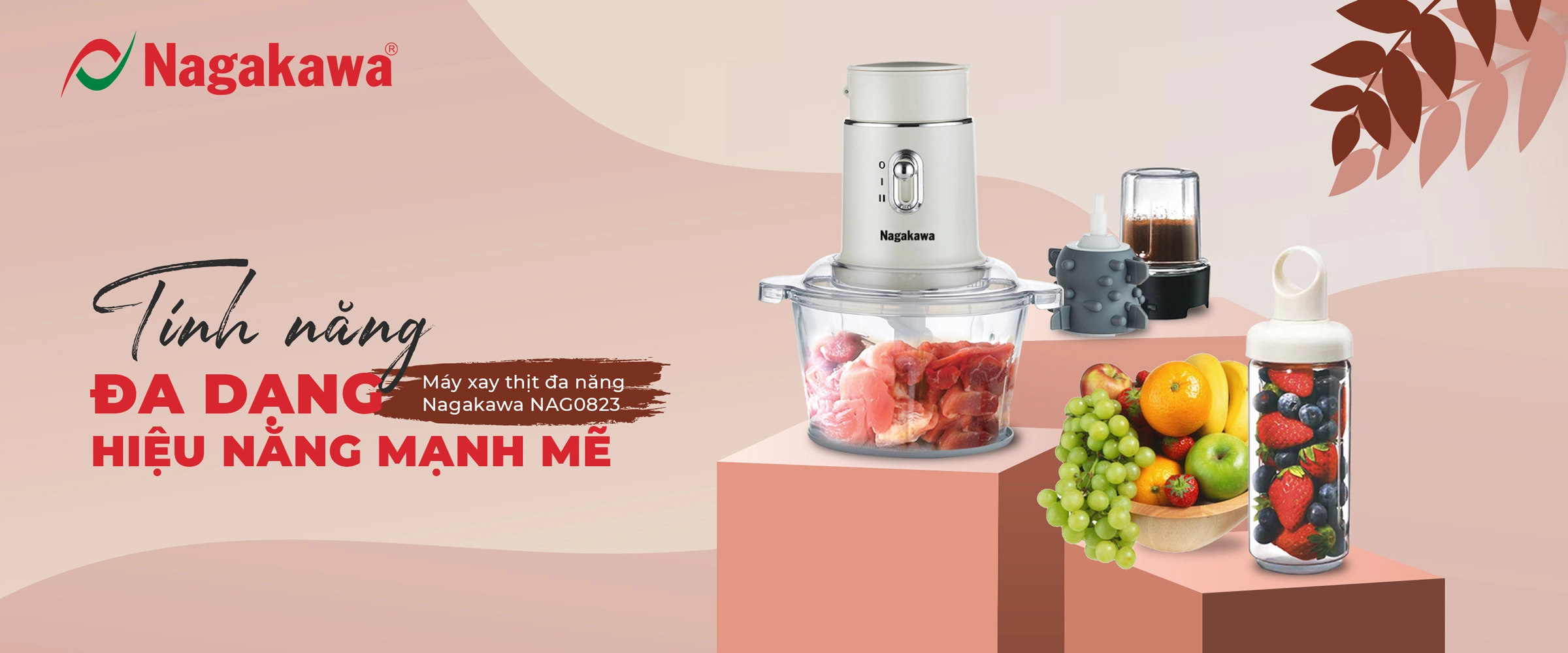 Máy xay thịt đa năng Nagakawa NAG0823 Máy xay thịt đa năng Nagakawa NAG0823