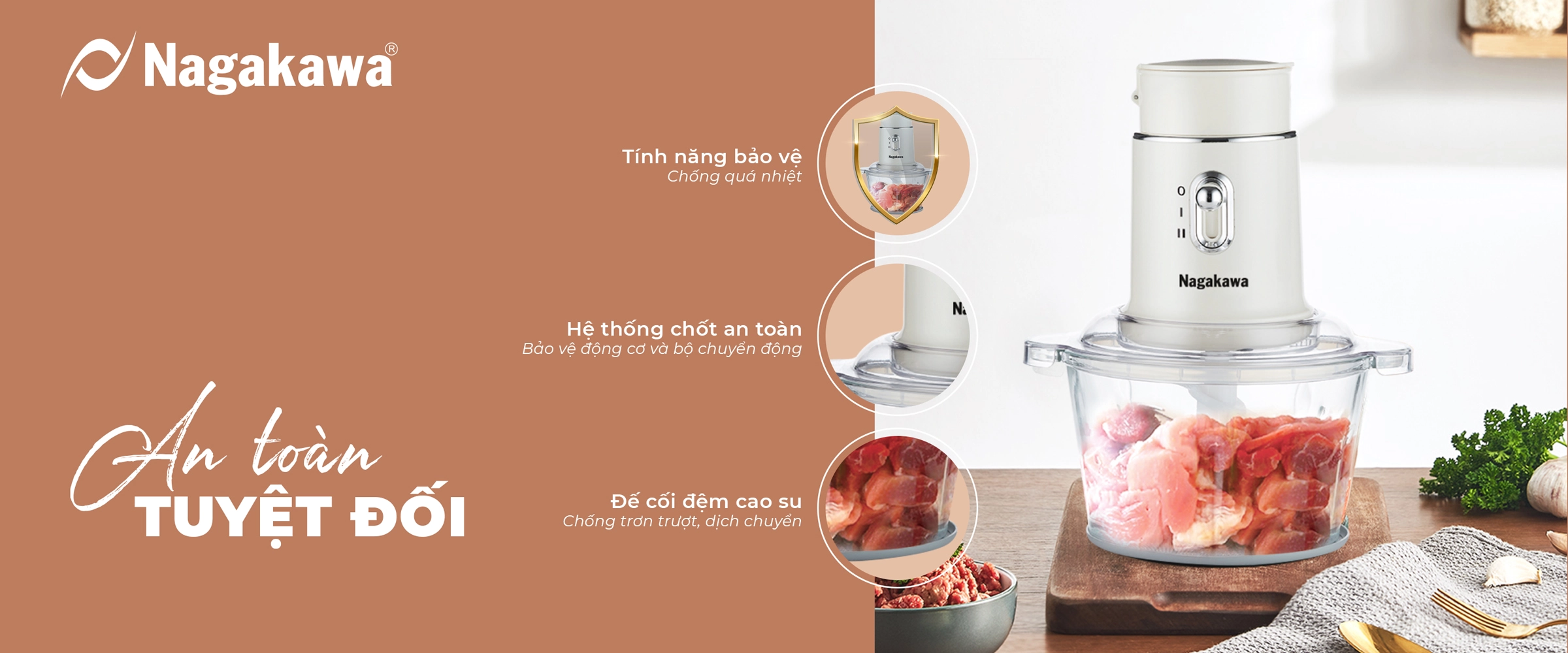 Máy xay thịt đa năng Nagakawa NAG0823 Máy xay thịt đa năng Nagakawa NAG0823