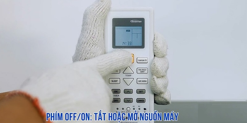 Nhấn nút OFF/ON để khởi động máy. Nhấn nút OFF/ON để khởi động máy.