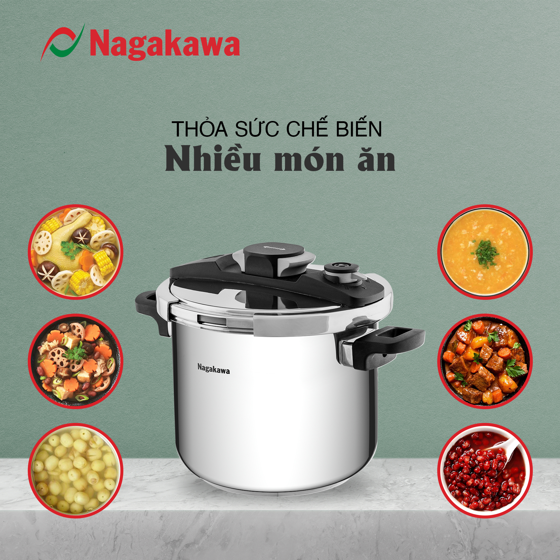 Nồi áp suất cơ đáy từ Nagakawa NAG1472 Nồi áp suất cơ đáy từ Nagakawa NAG1472