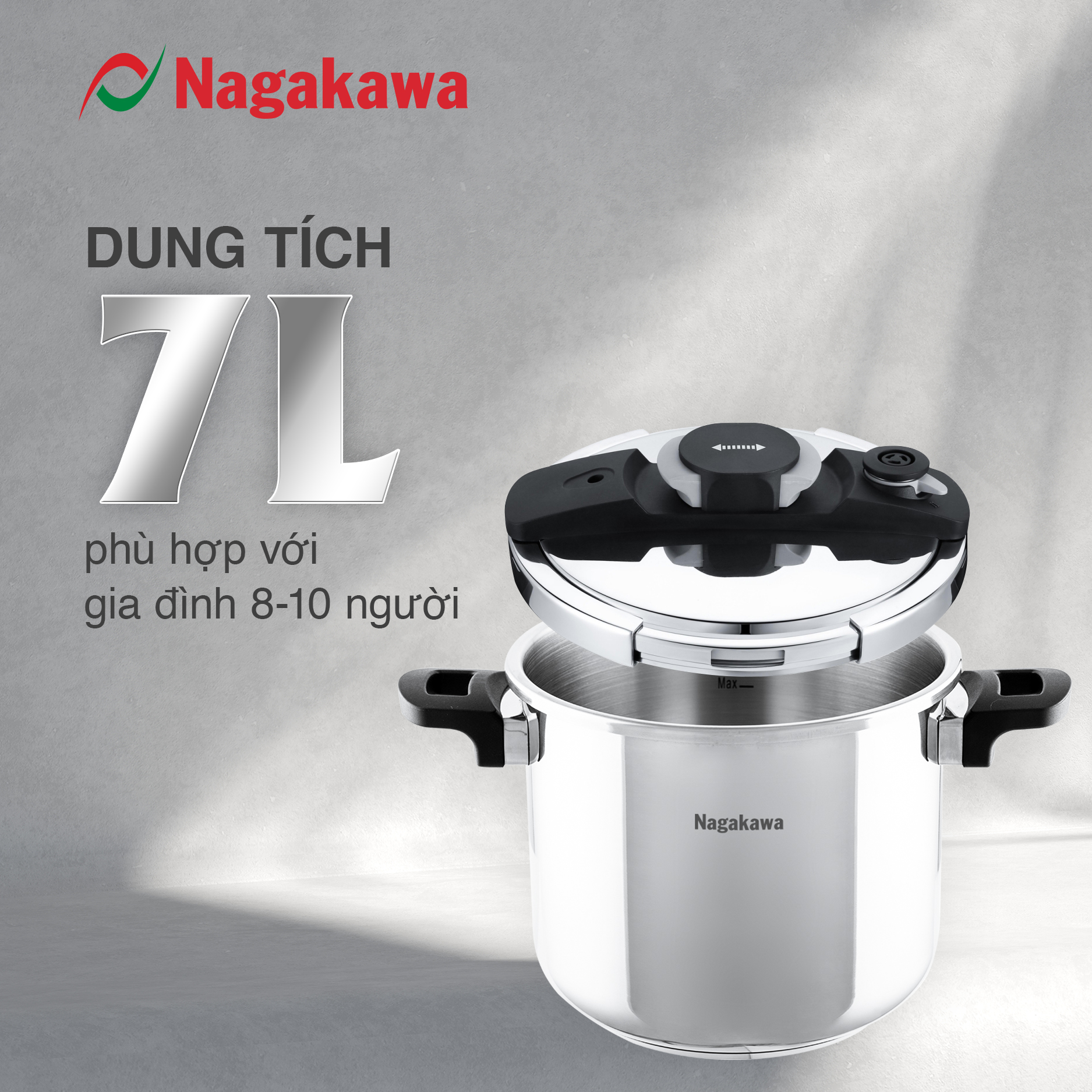 Nồi áp suất cơ đáy từ Nagakawa NAG1472 Nồi áp suất cơ đáy từ Nagakawa NAG1472