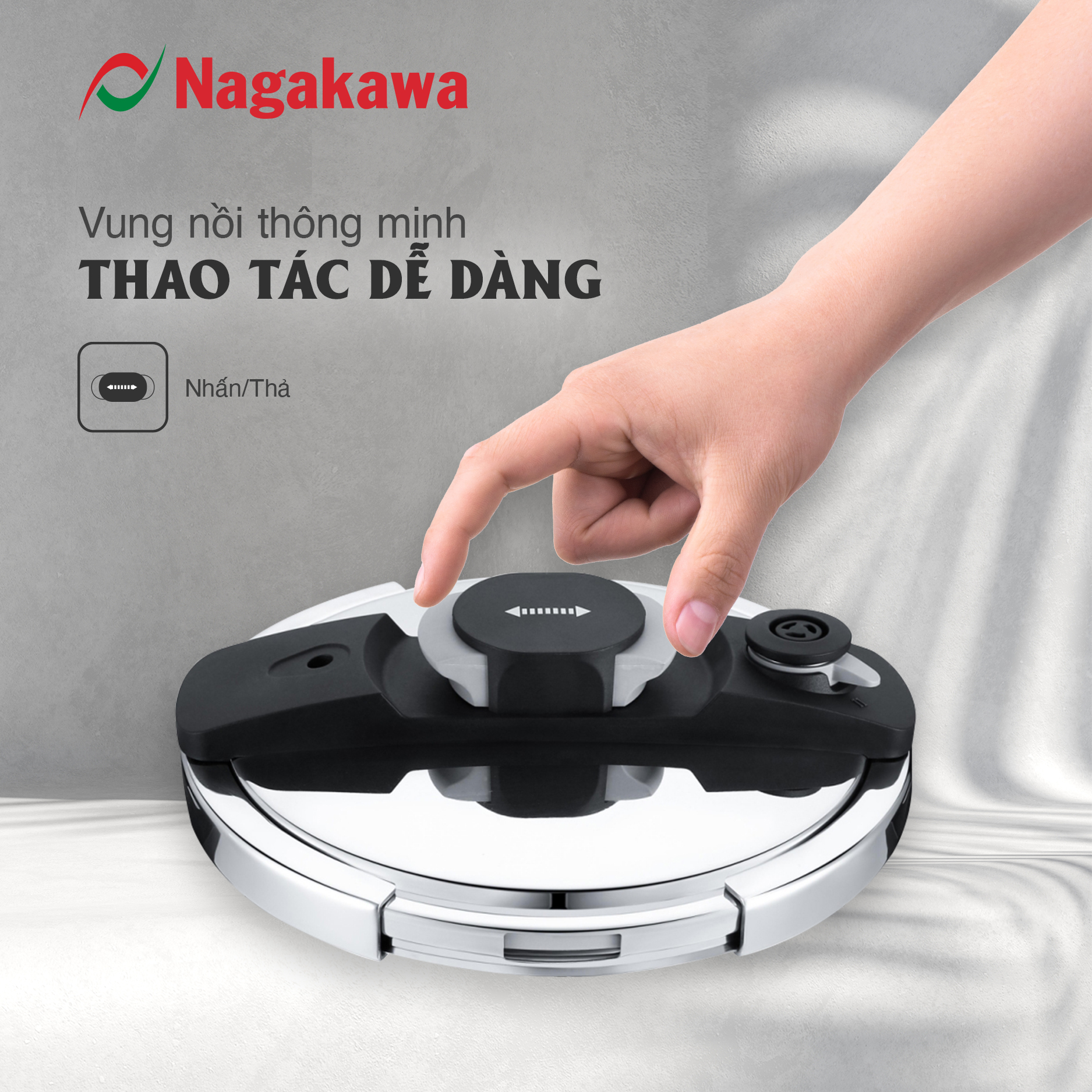 Nồi áp suất cơ đáy từ Nagakawa NAG1472 Nồi áp suất cơ đáy từ Nagakawa NAG1472