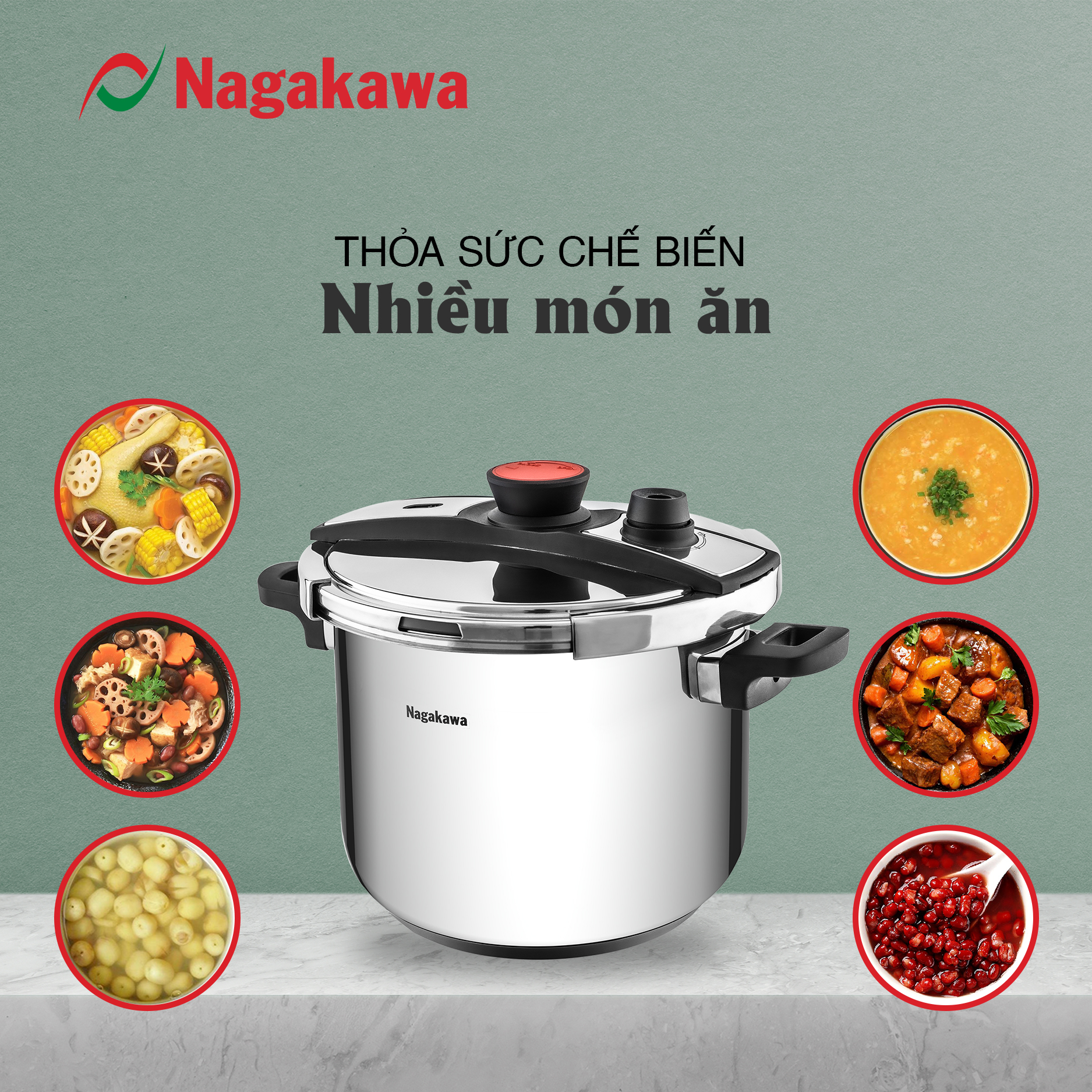 Nồi áp suất đáy từ đa lớp Nagakawa NAG1473 Nồi áp suất đáy từ đa lớp Nagakawa NAG1473
