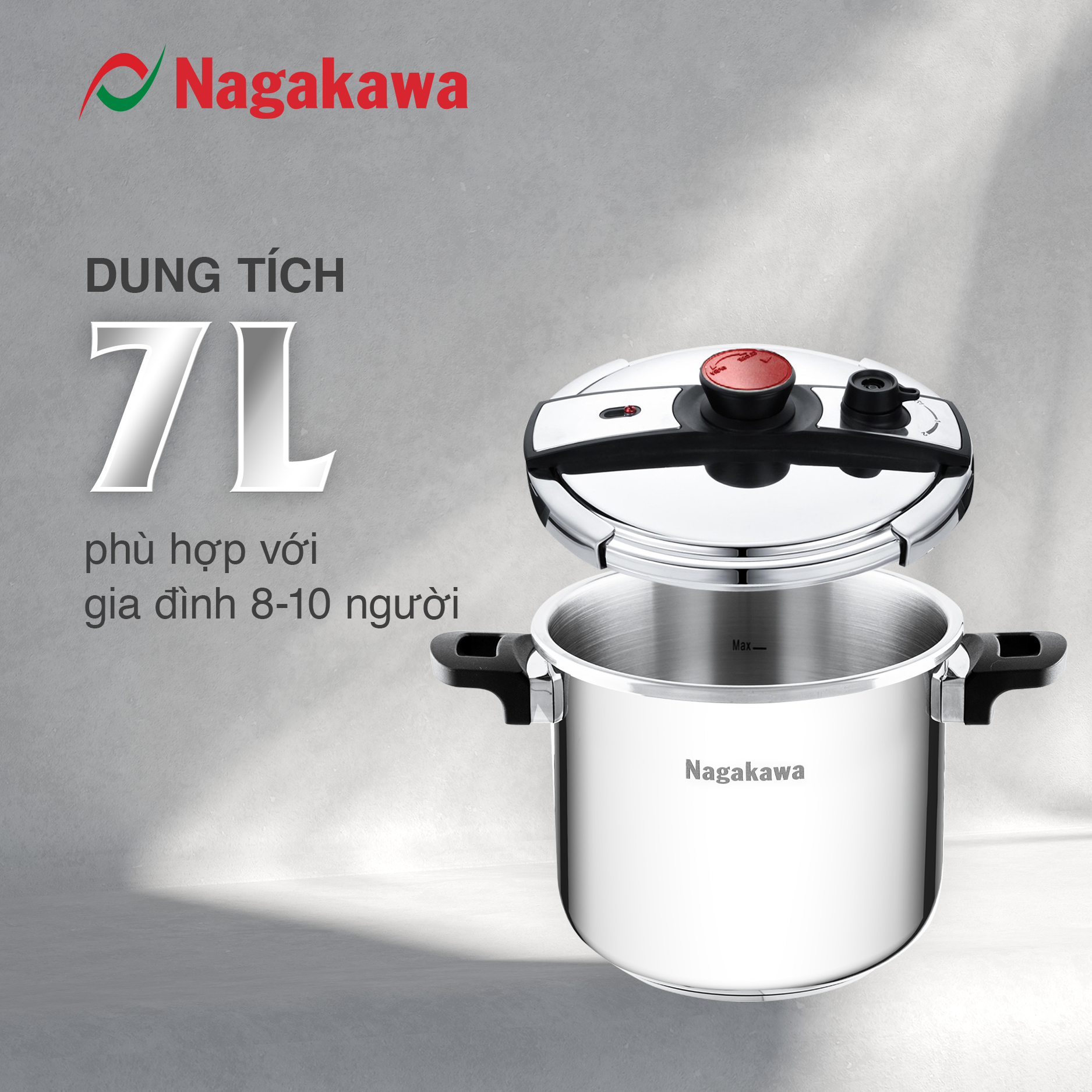 Nồi áp suất đáy từ đa lớp Nagakawa NAG1473 Nồi áp suất đáy từ đa lớp Nagakawa NAG1473