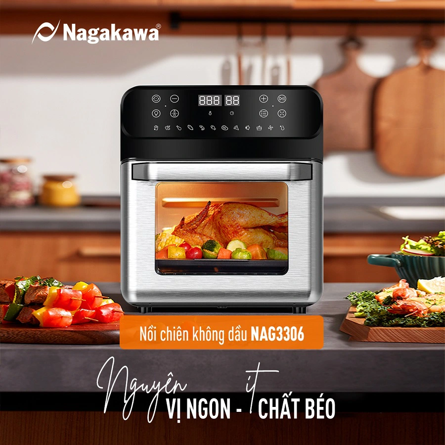 Nồi chiên không dầu 12L Nagakawa NAG3306 Nồi chiên không dầu 12L Nagakawa NAG3306