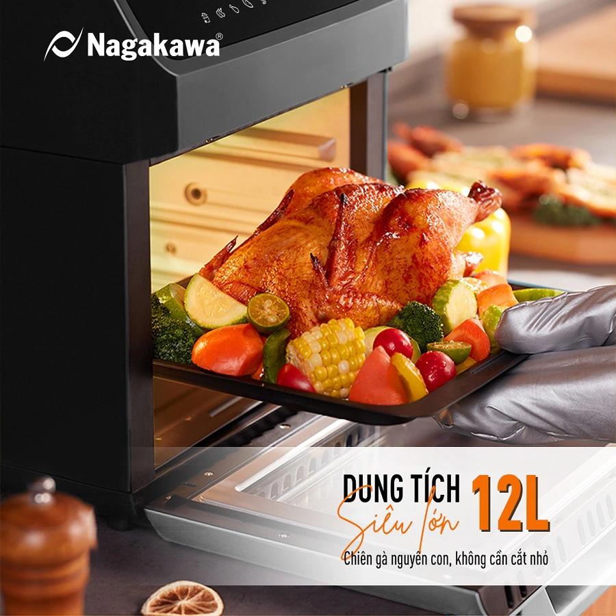 Nồi chiên không dầu 12L Nagakawa NAG3306 Nồi chiên không dầu 12L Nagakawa NAG3306