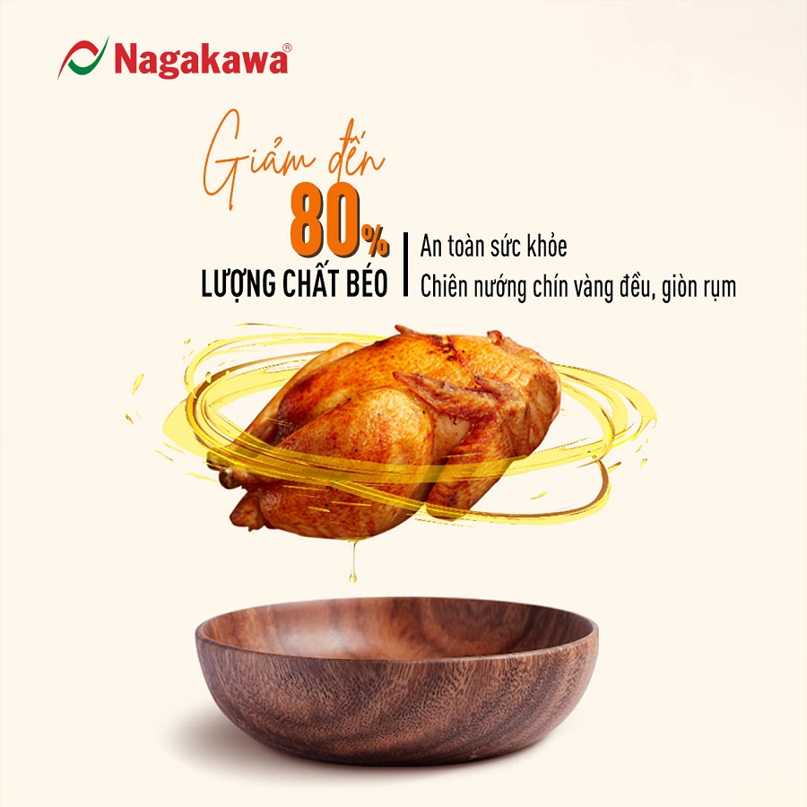 Nồi chiên không dầu 12L Nagakawa NAG3306 Nồi chiên không dầu 12L Nagakawa NAG3306