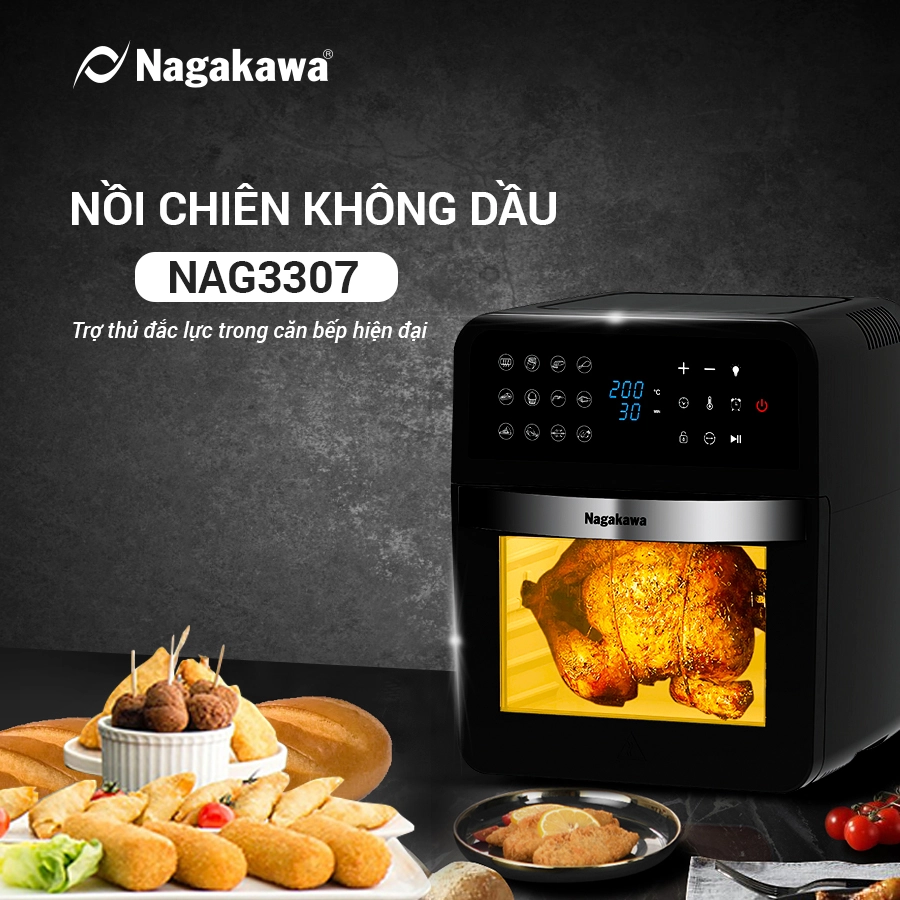 Nồi chiên không dầu Nagakawa NAG3307 Nồi chiên không dầu Nagakawa NAG3307
