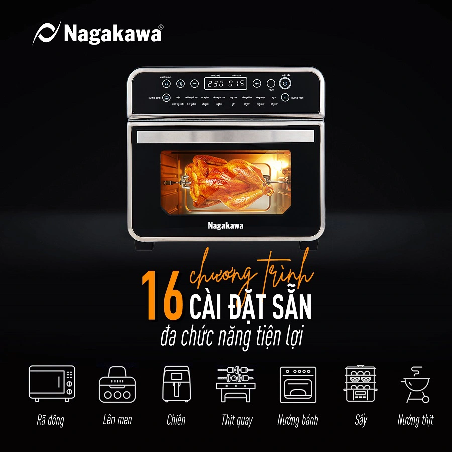 Nồi chiên không dầu Nagakawa NAG3308 Nồi chiên không dầu Nagakawa NAG3308