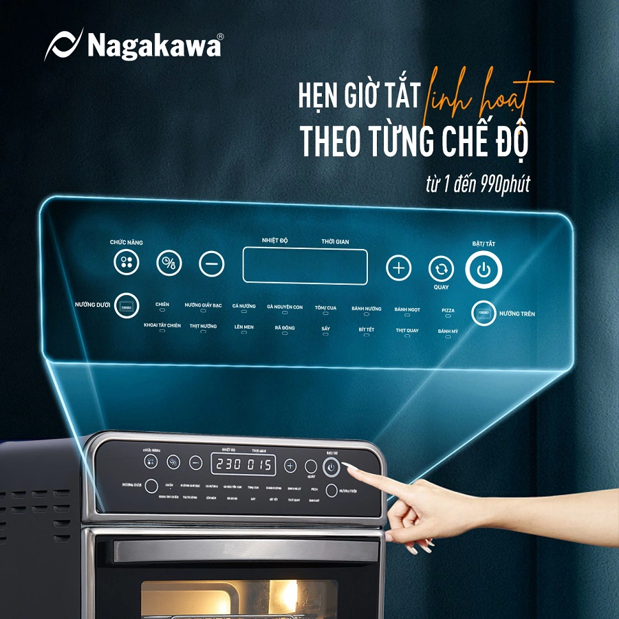 Nồi chiên không dầu Nagakawa NAG3308 Nồi chiên không dầu Nagakawa NAG3308