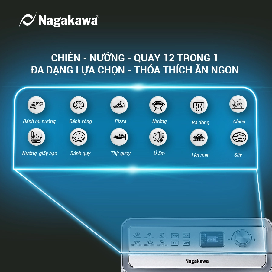 Nồi chiên không dầu cảm ứng Nagakawa NAG3309 Nồi chiên không dầu cảm ứng Nagakawa NAG3309