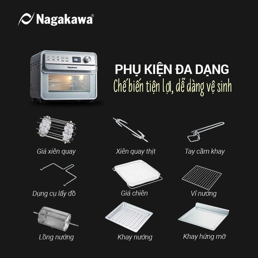 Nồi chiên không dầu cảm ứng Nagakawa NAG3309 Nồi chiên không dầu cảm ứng Nagakawa NAG3309