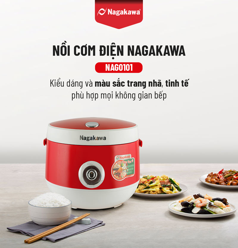 Nồi cơm điện 1,8L Nagakawa NAG0101 Nồi cơm điện 1,8L Nagakawa NAG0101