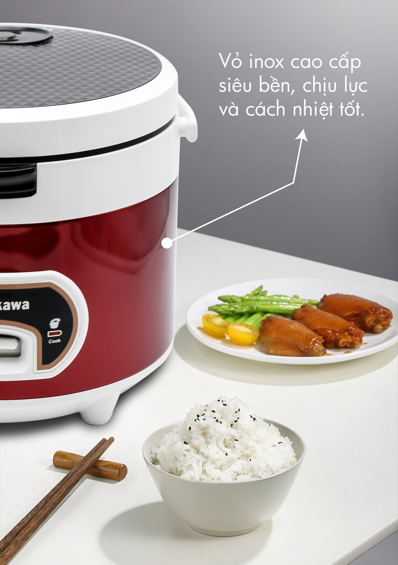 Nồi cơm điện nắp gài 1,8L Nagakawa NAG0111 Nồi cơm điện nắp gài 1,8L Nagakawa NAG0111