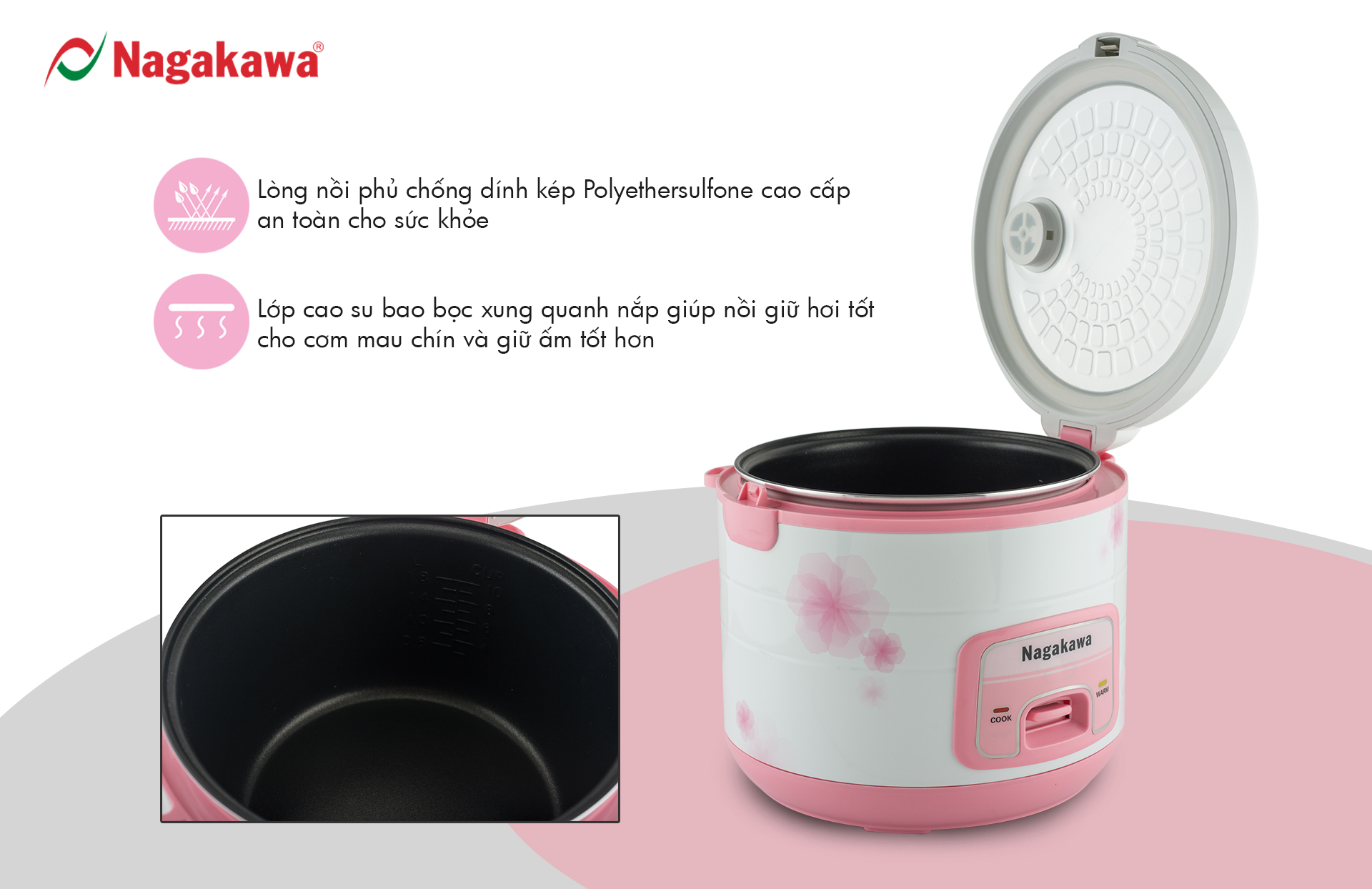 Nồi cơm điện 1,8L Nagakawa NAG0113 Nồi cơm điện 1,8L Nagakawa NAG0113