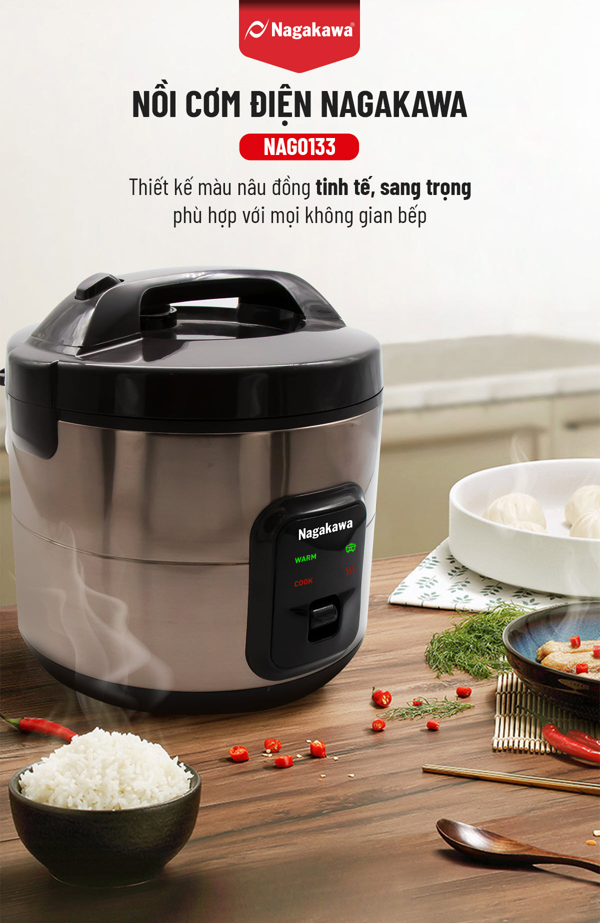 Nồi cơm điện 1,8L Nagakawa NAG0133 Nồi cơm điện 1,8L Nagakawa NAG0133