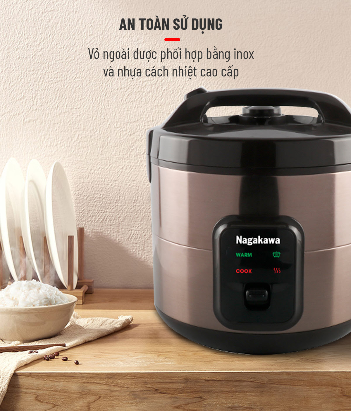 Nồi cơm điện 1,8L Nagakawa NAG0133 Nồi cơm điện 1,8L Nagakawa NAG0133