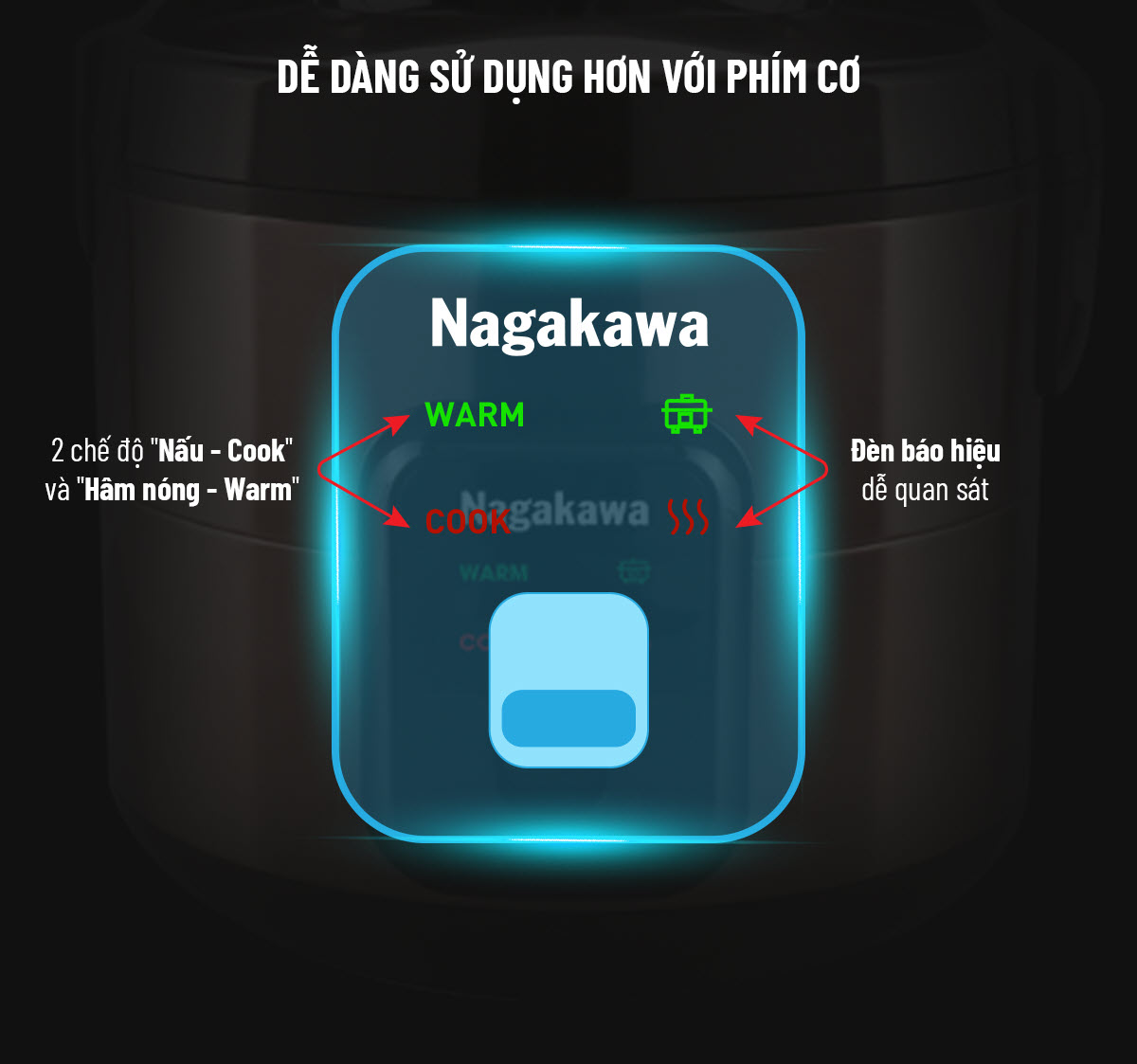 Nồi cơm điện 1,8L Nagakawa NAG0133 Nồi cơm điện 1,8L Nagakawa NAG0133