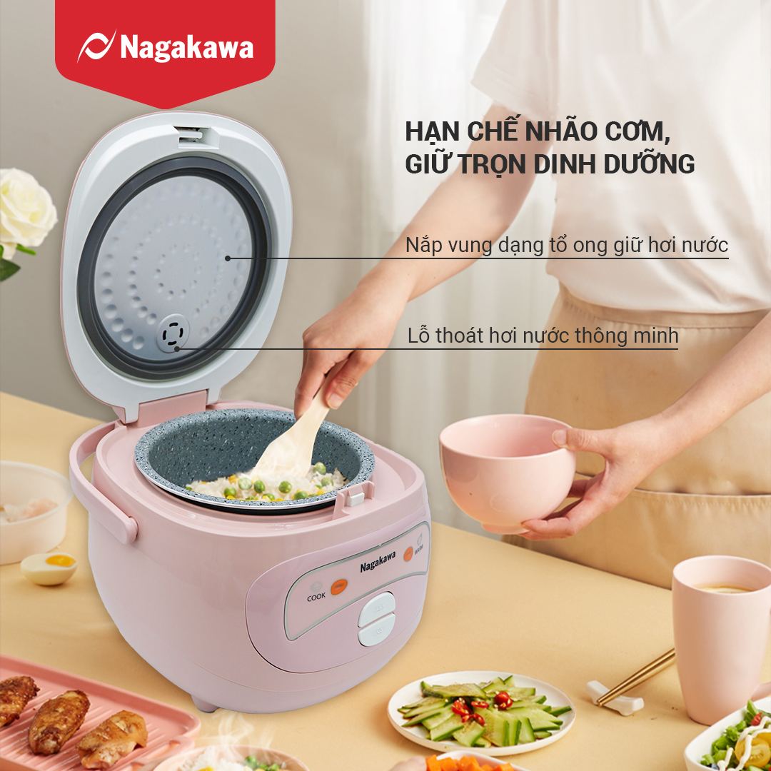 Nồi cơm điện 1L Nagakawa NAG0134 Nồi cơm điện 1L Nagakawa NAG0134