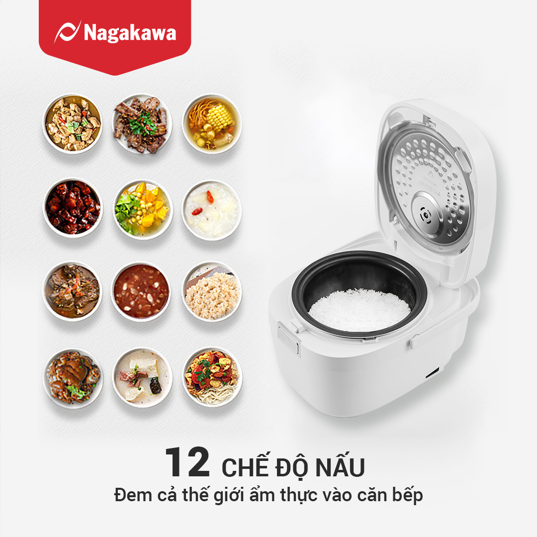 Nồi cơm điện 1.2L cao tần Nagakawa NAG0139 Nồi cơm điện 1.2L cao tần Nagakawa NAG0139