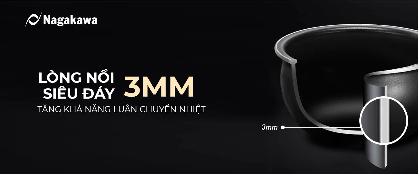 Nồi cơm điện 1.2L cao tần Nagakawa NAG0140 Nồi cơm điện 1.2L cao tần Nagakawa NAG0140