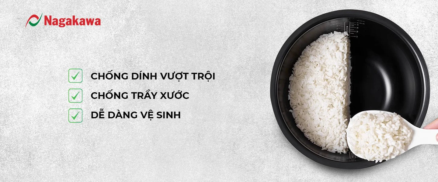 Nồi cơm điện 1.2L cao tần Nagakawa NAG0140 Nồi cơm điện 1.2L cao tần Nagakawa NAG0140
