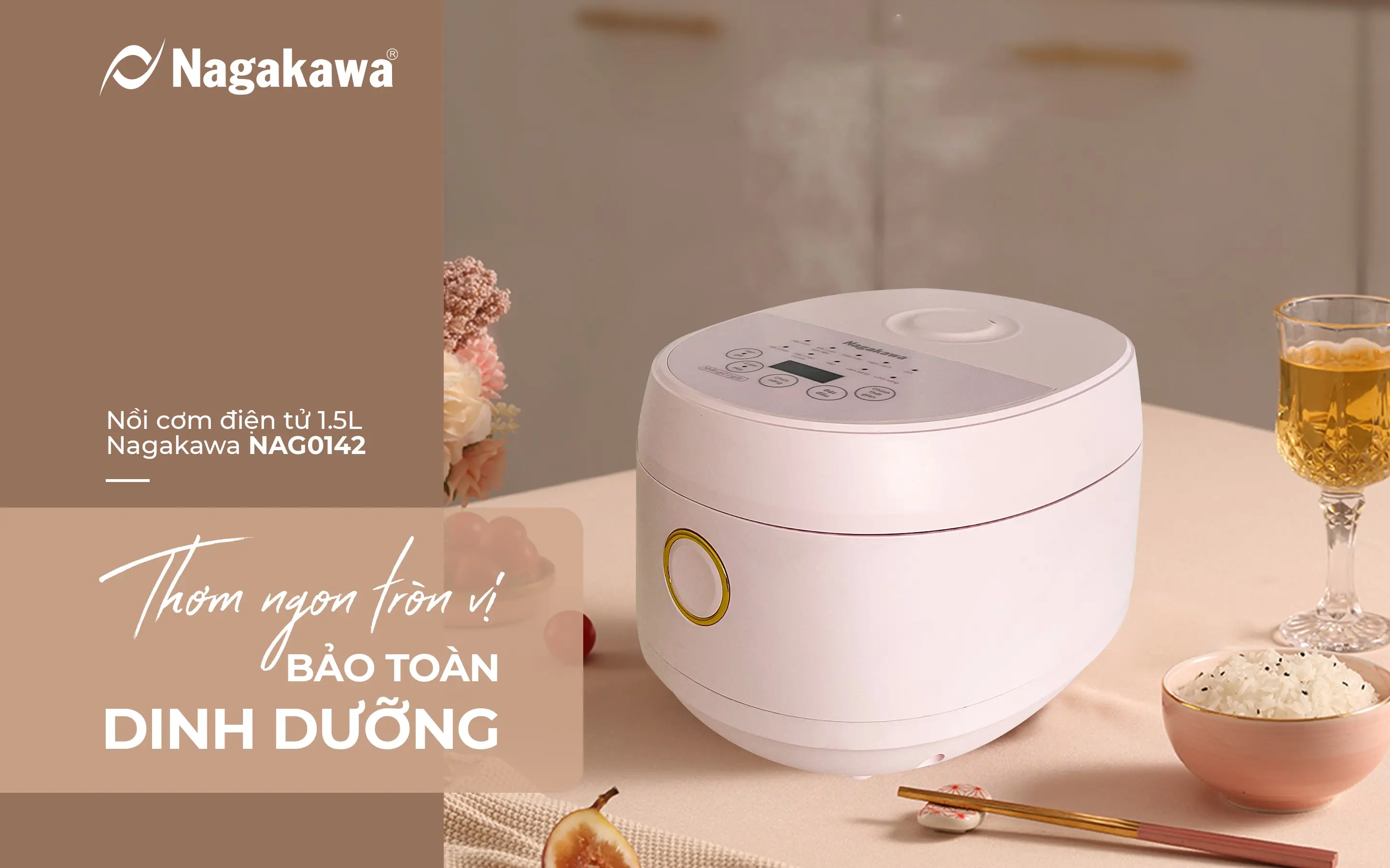 Nồi cơm điện 1.5L Nagakawa NAG0142 Nồi cơm điện 1.5L Nagakawa NAG0142