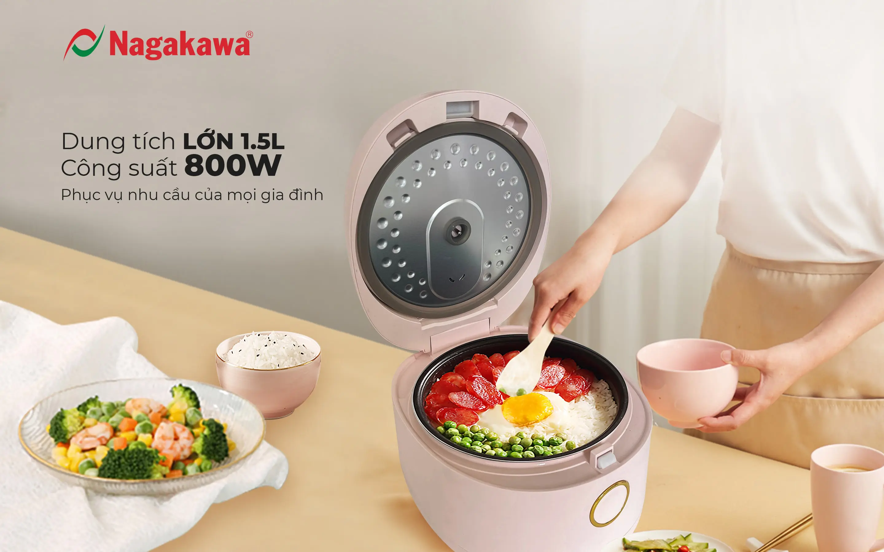 Nồi cơm điện 1.5L Nagakawa NAG0142 Nồi cơm điện 1.5L Nagakawa NAG0142