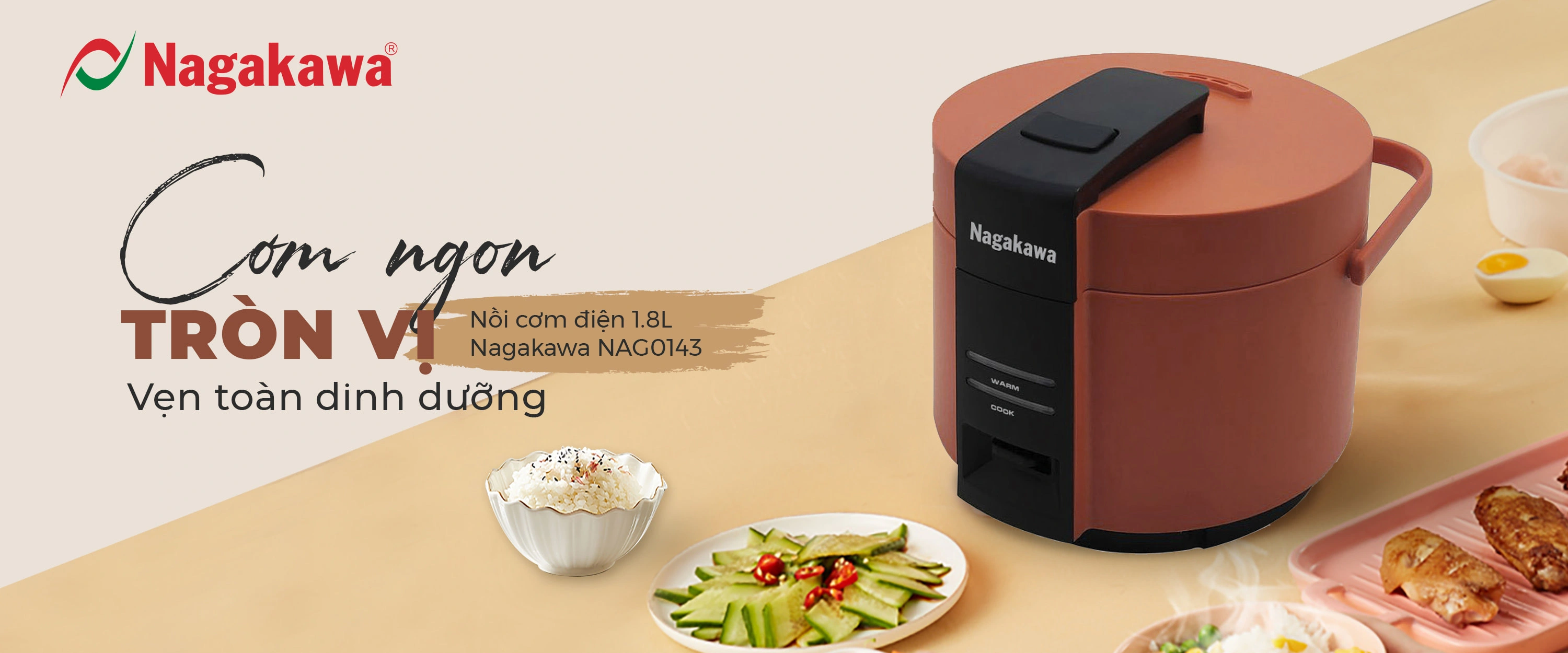 Nồi cơm điện 1,8L Nagakawa NAG0143 Nồi cơm điện 1,8L Nagakawa NAG0143