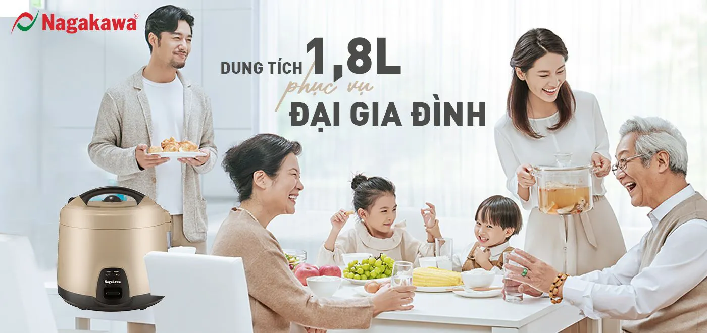 Nồi cơm điện 1,8L Nagakawa NAG0145 Nồi cơm điện 1,8L Nagakawa NAG0145