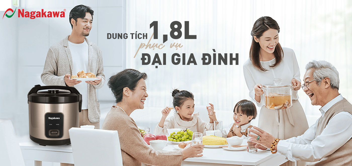 Nồi cơm điện 1,8L Nagakawa NAG0146 Nồi cơm điện 1,8L Nagakawa NAG0146