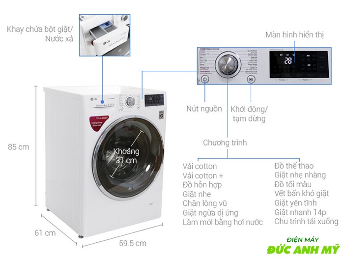 nút vệ sinh máy giặt LG cửa trước 9kg nút vệ sinh máy giặt LG cửa trước 9kg