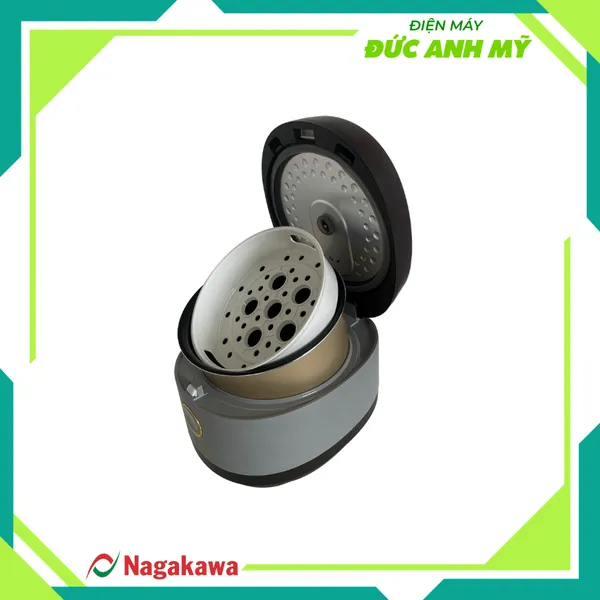 Nồi cơm điện 1.5L Nagakawa NAG0142 - Màu ghi - 10 chương trình nấu