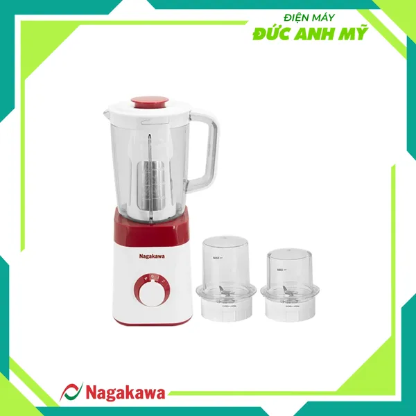 Máy xay sinh tố Nagakawa NAG0816 - Lưỡi dao, Lọc inox 304 kèm 3 cối tiện lợi