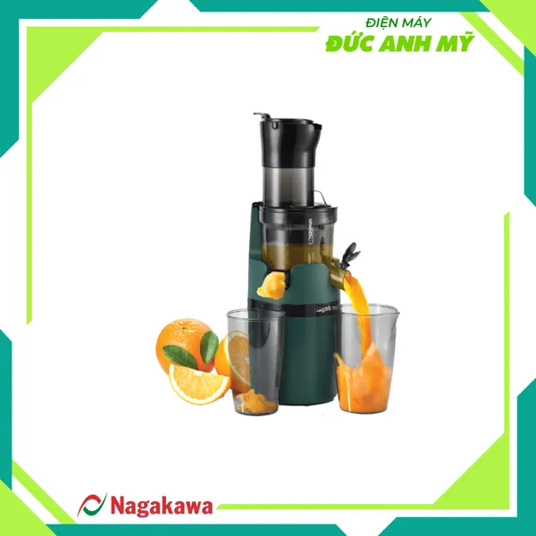 Máy ép chậm Nagakawa NAG0818 - Trục ép 6 phân đoạn kiệt bã - Ống tiếp thực phẩm lớn 