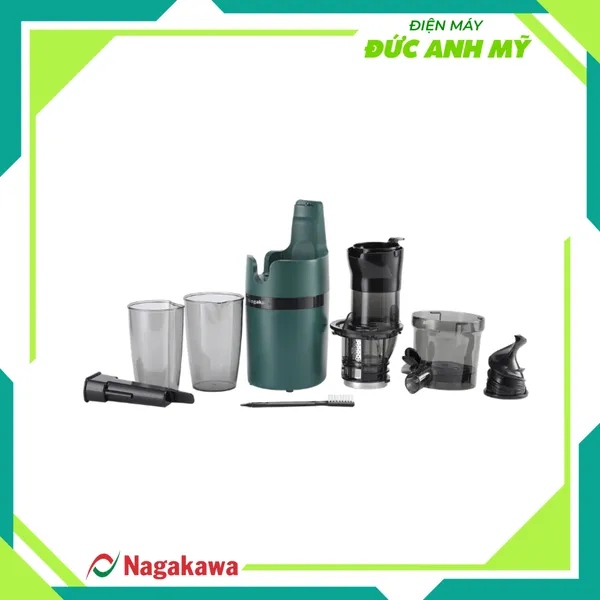 Máy ép chậm Nagakawa NAG0818 - Trục ép 6 phân đoạn kiệt bã - Ống tiếp thực phẩm lớn 