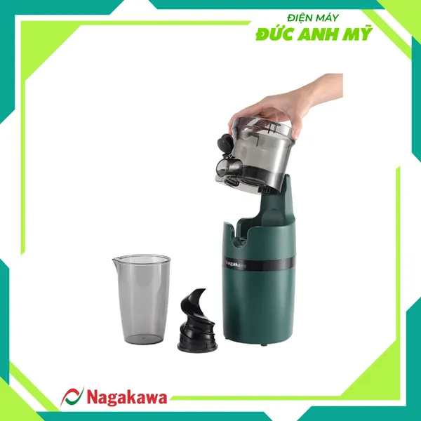 Máy ép chậm Nagakawa NAG0818 - Trục ép 6 phân đoạn kiệt bã - Ống tiếp thực phẩm lớn 