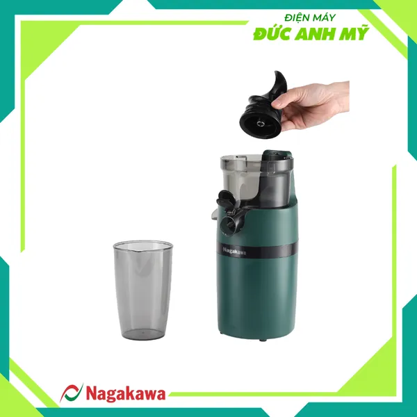 Máy ép chậm Nagakawa NAG0818 - Trục ép 6 phân đoạn kiệt bã - Ống tiếp thực phẩm lớn 
