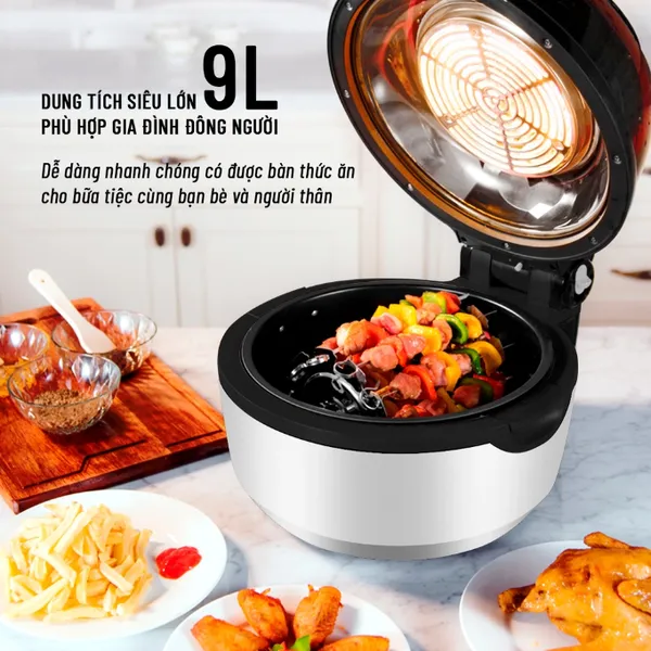 Nồi chiên không dầu Smartplus Nagakawa NAG3303 - Xoay 360 độ - 5 phụ kiện